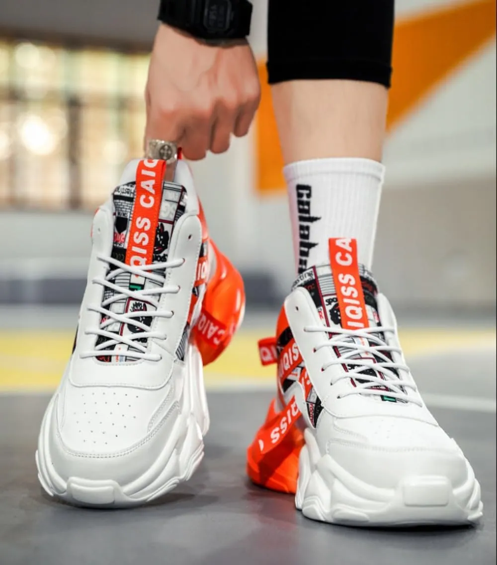 𝐌𝐞𝐧'𝐬 𝐖𝐚𝐥𝐤𝐢𝐧𝐠 𝐒𝐡𝐨𝐞𝐬 Chunky Sneakers Casual Trainers Fashion Workout Gym Tennis Shoes Trendy Youth Student Thick Sole for Men