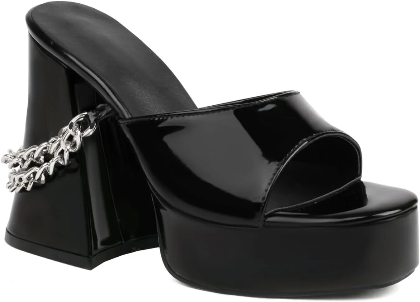 4.72" Platform Heel Sandals for Women with Y2K Punk Skull&Chain Straps Fashion Comfort Slip on Summer Sandals