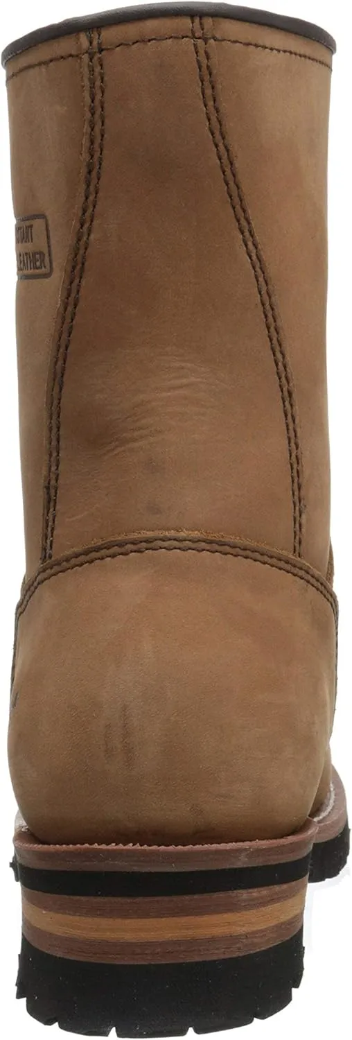 Ad Tec 9" Women Logger Boots Crazy Horse Leather, Plain Soft Safety Toe with Oil Resistant Lug Sole
