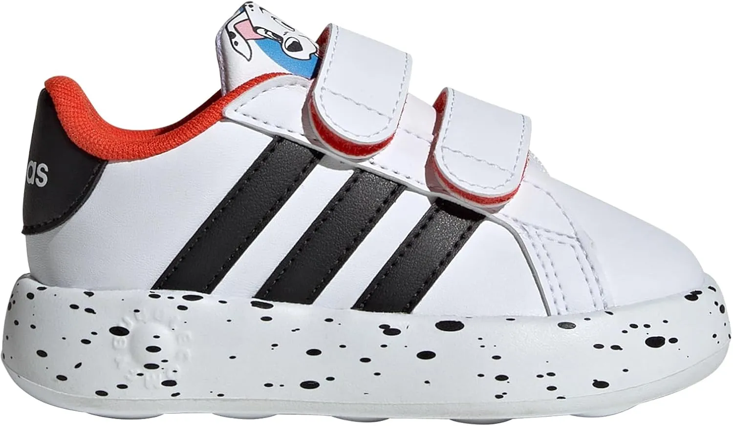 adidas Kids Breaknet 2.0 101 Dalmatians_Legacy Sneaker, White/Black/Bold Orange (Cross Strap), 8 US Unisex Toddler