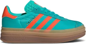 adidas Women's Gazelle Bold Sneakers, Mint Rush/Impact Orange/Mint Rush, Size 10