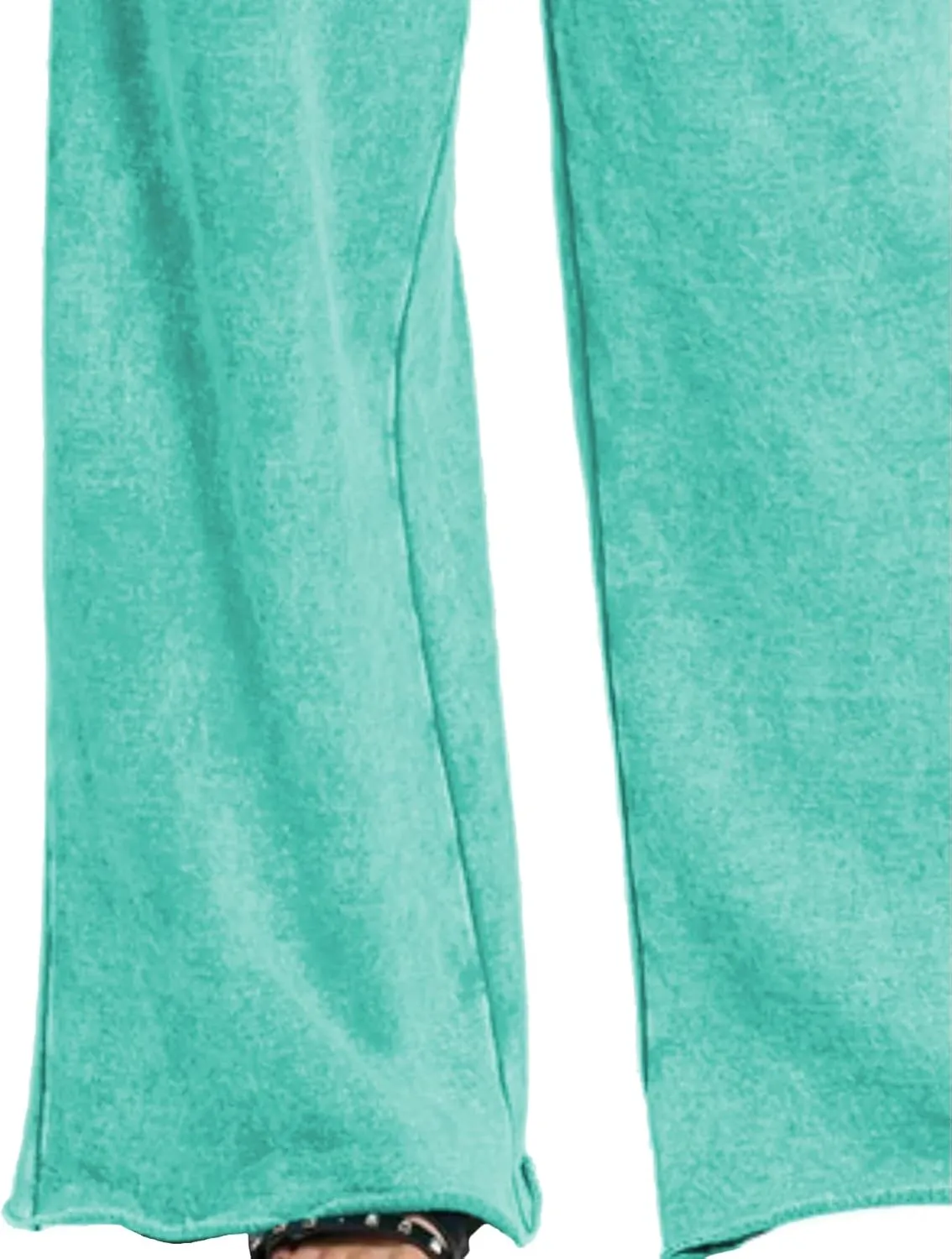 Ainangua Women Acid Wash Palazzo Sweatpants Casual High Waist Drawstring Wide Leg Pants Baggy Fleece Trousers with Pockets