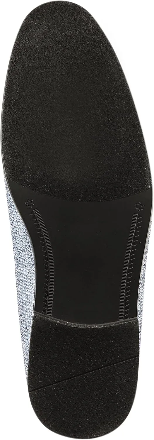 Amali Devy, Men's Dress Loafers, Slip-On Tuxedo Shoes for Men, Velvet Embellished Loafer Slippers