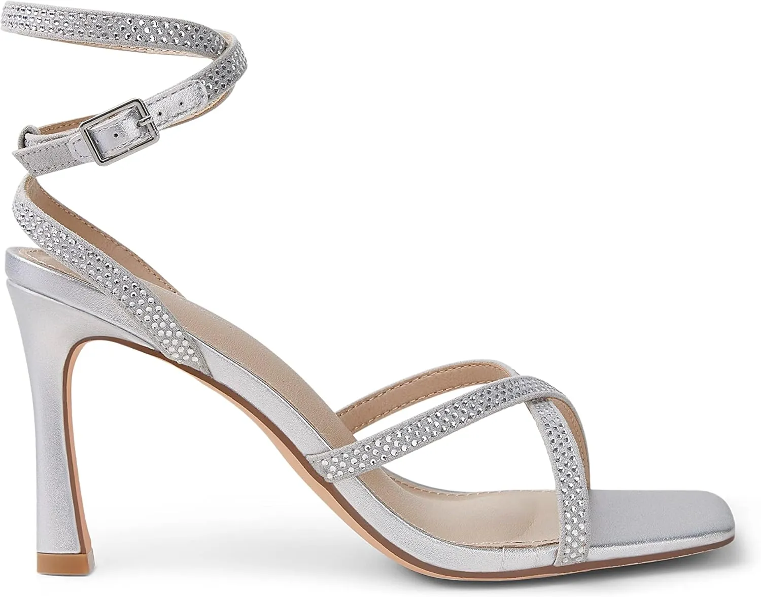 Arromic High Stilettos Heeled Sandals for Women Strappy Square Toe Heel Open Toe Heels Dressy Wedding Shoes Pumps Sandals