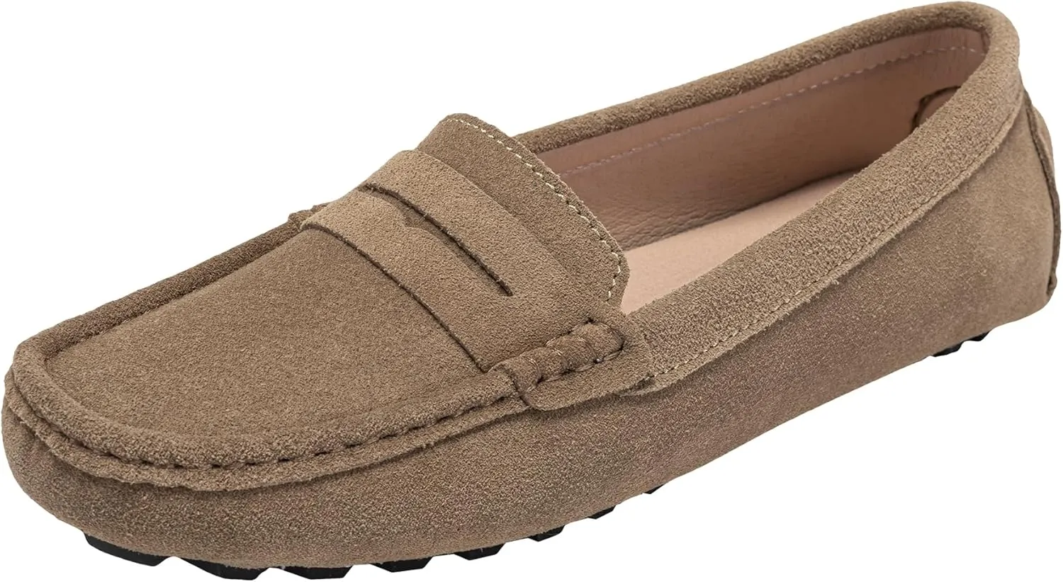 BEAUSEEN Women's Genuine Leather Penny Loafers Classic Driving Moccasins Casual Slip On Comfort Women Loafer Shoes