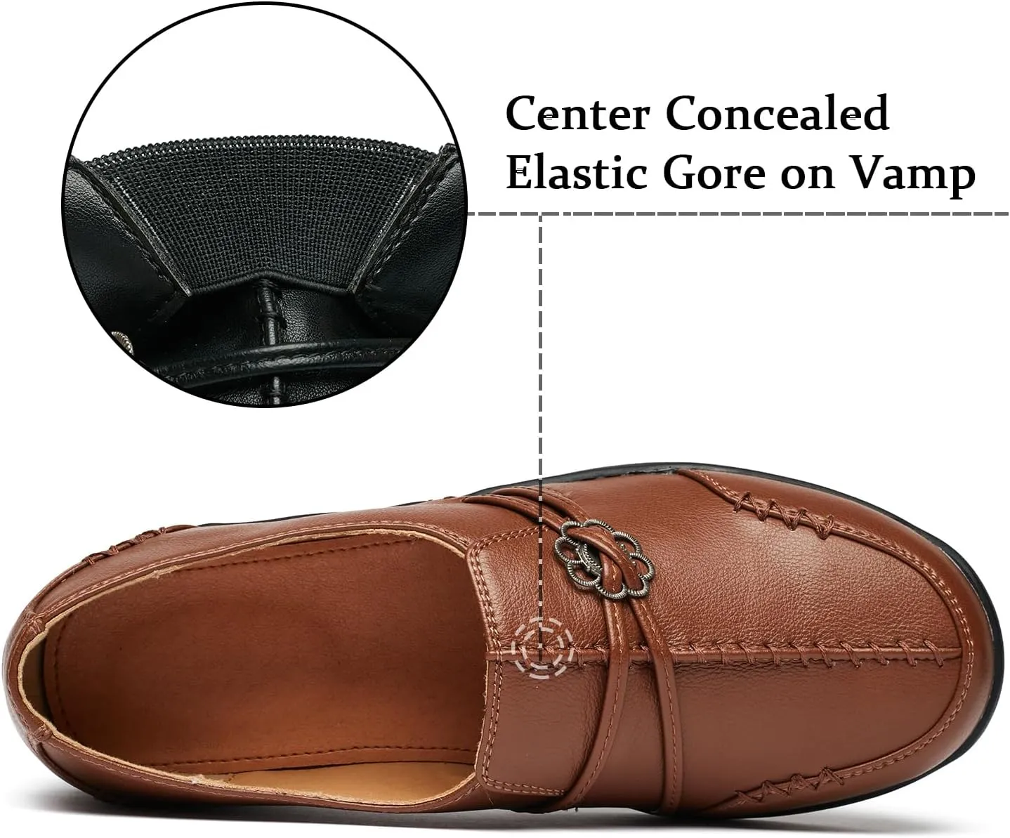 BGSTGUDS Women's Wide Loafers Shoes Wide Toe Box Dress Shoes Trendy Slip on Casual Penny Loafers