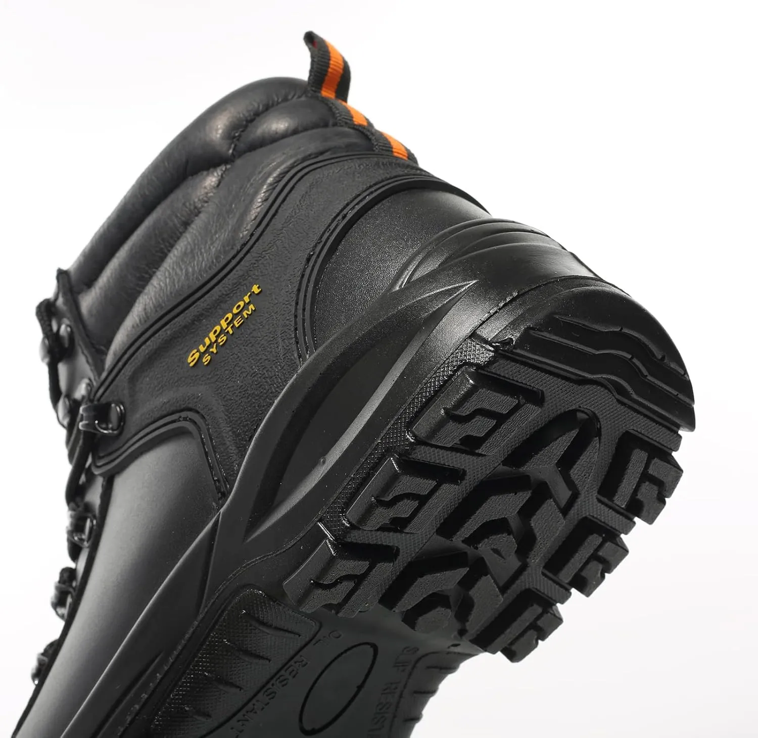 Black Work Boots for Men Composite Toe Non Slip Comfortable Leather Waterproof Lightweight Industrial Construction Safety Shoes