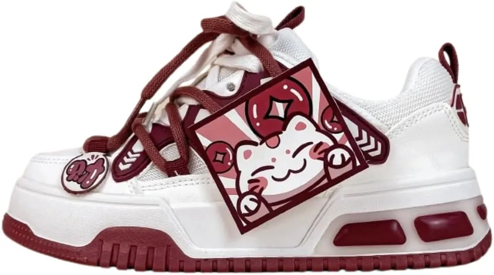 Bobo's House Women's Lunar New Year Chubby Kitty Chunky Sneakers Special Edition Cat Themed Shoes
