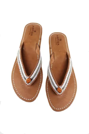 Bohemia Women Bead Flat Sandals - Summer Beach Strappy Toe Shoes Flip Flop