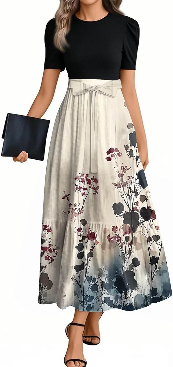 Boho Maxi Dresses for Women 2025, High Waisted Casual Trendy Summer Dresses Beach Vacation Womens Sundresses