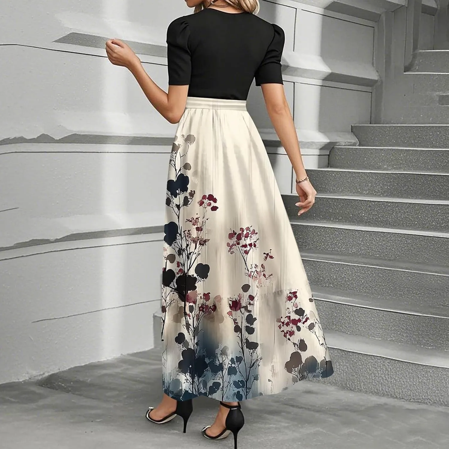 Boho Maxi Dresses for Women 2025, High Waisted Casual Trendy Summer Dresses Beach Vacation Womens Sundresses
