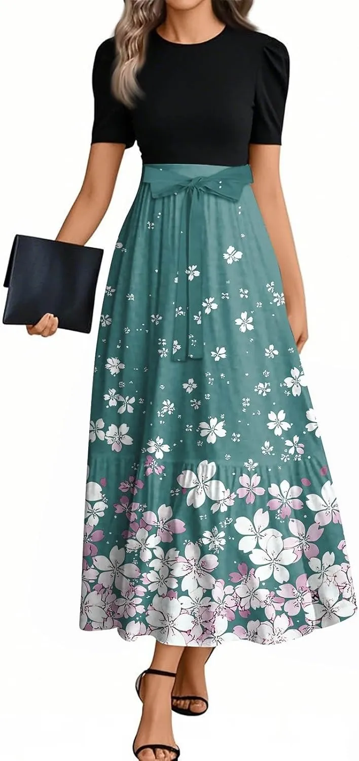 Boho Maxi Dresses for Women 2025, High Waisted Casual Trendy Summer Dresses Beach Vacation Womens Sundresses