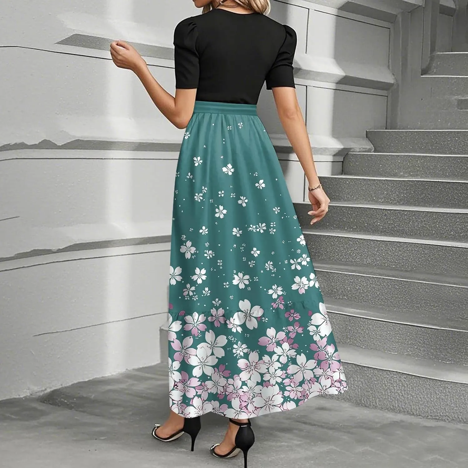 Boho Maxi Dresses for Women 2025, High Waisted Casual Trendy Summer Dresses Beach Vacation Womens Sundresses