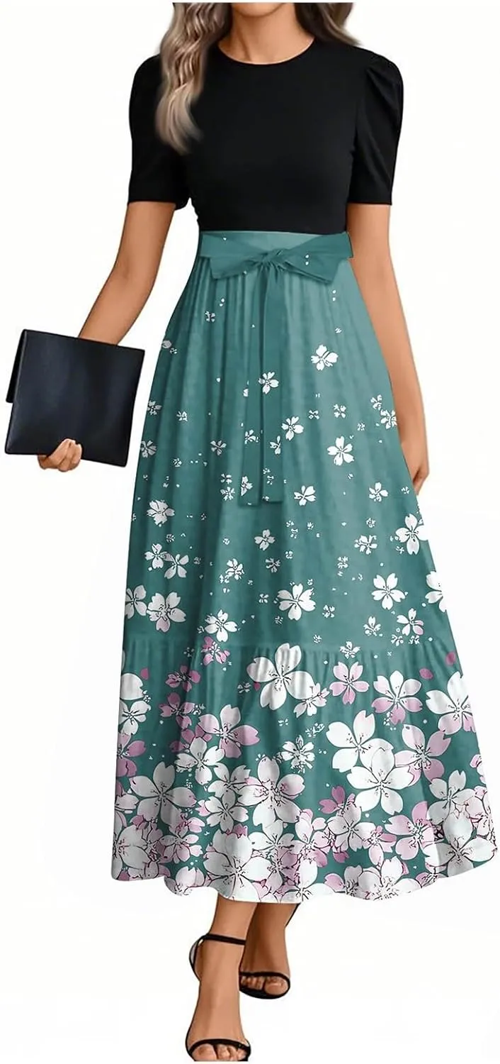 Boho Maxi Dresses for Women 2025, High Waisted Casual Trendy Summer Dresses Beach Vacation Womens Sundresses