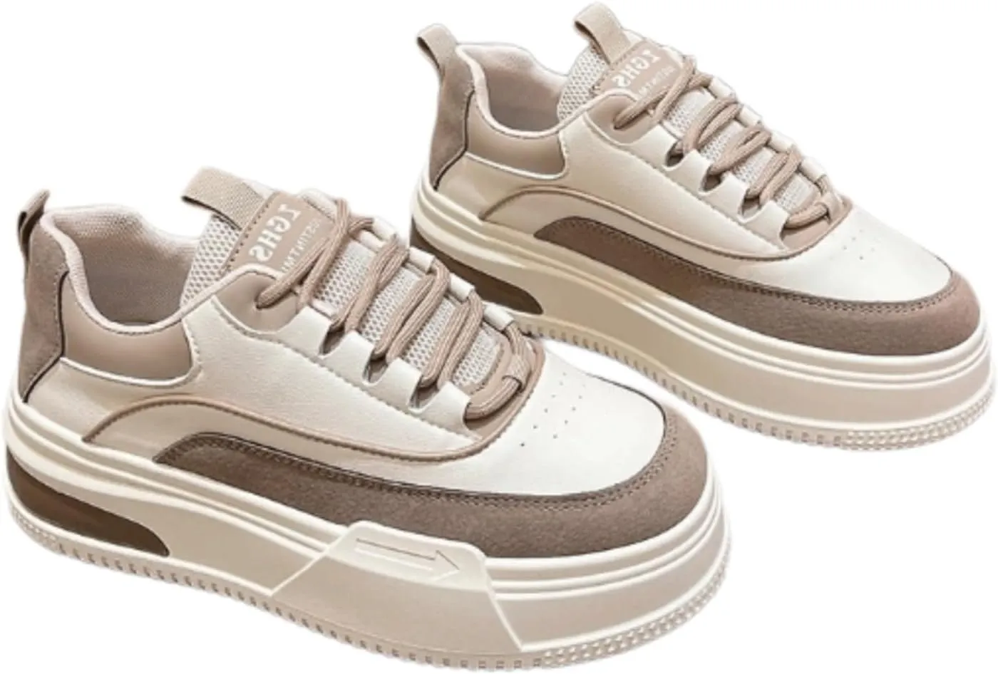 Bold Chunky Trendy Sneakers for Women – Retro Color Block Kicks with All-Day Comfort – Elevate Your Casual Style in Red, Black, or Beige