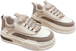 Bold Chunky Trendy Sneakers for Women – Retro Color Block Kicks with All-Day Comfort – Elevate Your Casual Style in Red, Black, or Beige
