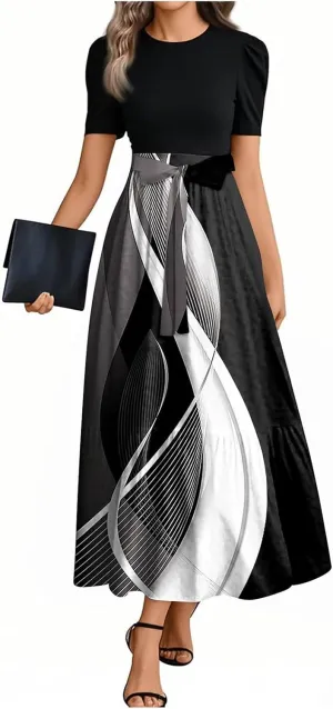 Bow Detail Maxi Dresses for Women 2025, High Waisted Spring Elegant Trendy Casual Beach Womens Sundresses