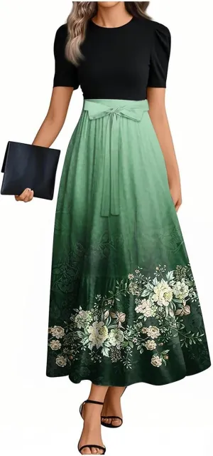 Bow Detail Maxi Dresses for Women 2025, High Waisted Spring Elegant Trendy Casual Beach Womens Sundresses