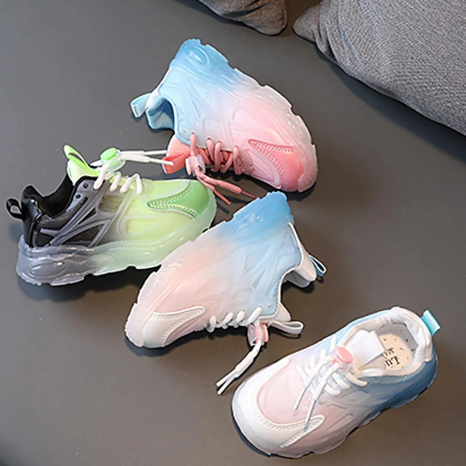 Boys Girls Light Up Flash Lightweight Shoes Toddler Infant Children Workout Platform Chunky Sports Chunky Heel Sneakers