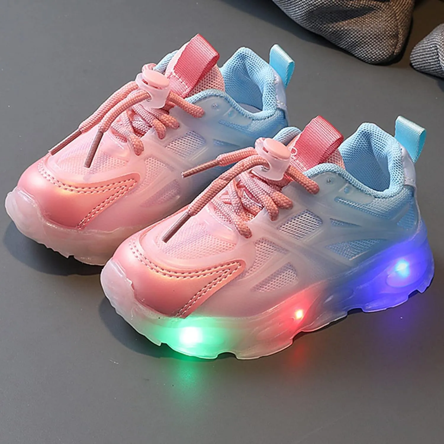 Boys Girls Light Up Flash Lightweight Shoes Toddler Infant Children Workout Platform Chunky Sports Chunky Heel Sneakers