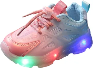 Boys Girls Light Up Flash Lightweight Shoes Toddler Infant Children Workout Platform Chunky Sports Chunky Heel Sneakers