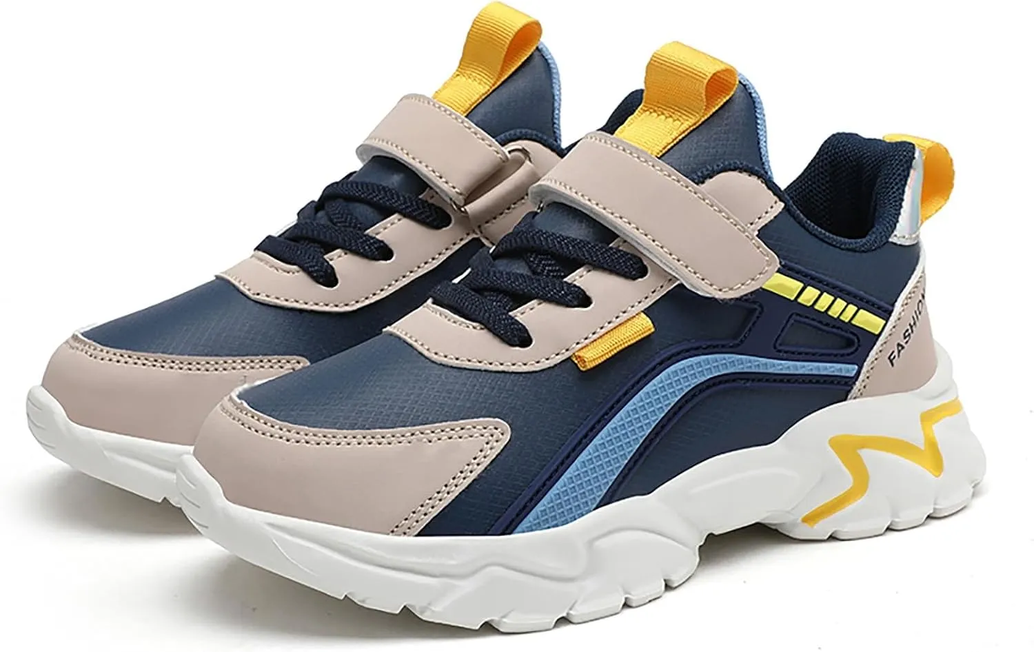 Boys Girls Running Shoes Kids Chunky Platform Toddler Sneakers Lightweight Lace Up Tennis Shoes Gym Athletic Shoes