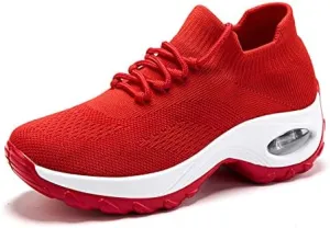 Breathable Chunky Sneakers for Women - Lace Up Air Cushion Shoes for Casual and Hiking