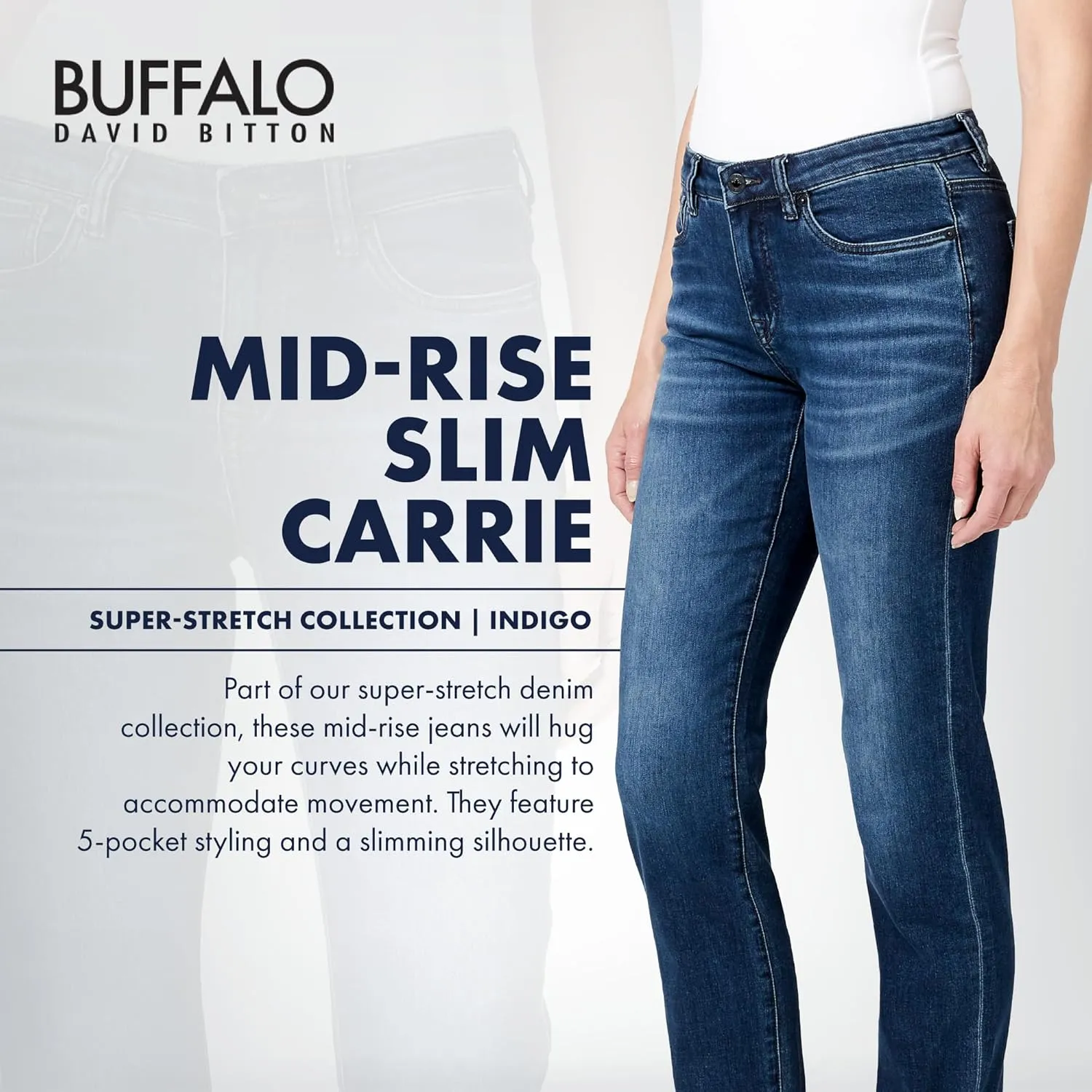 Buffalo David Bitton Women's Carrie Mid Rise Slim Jeans