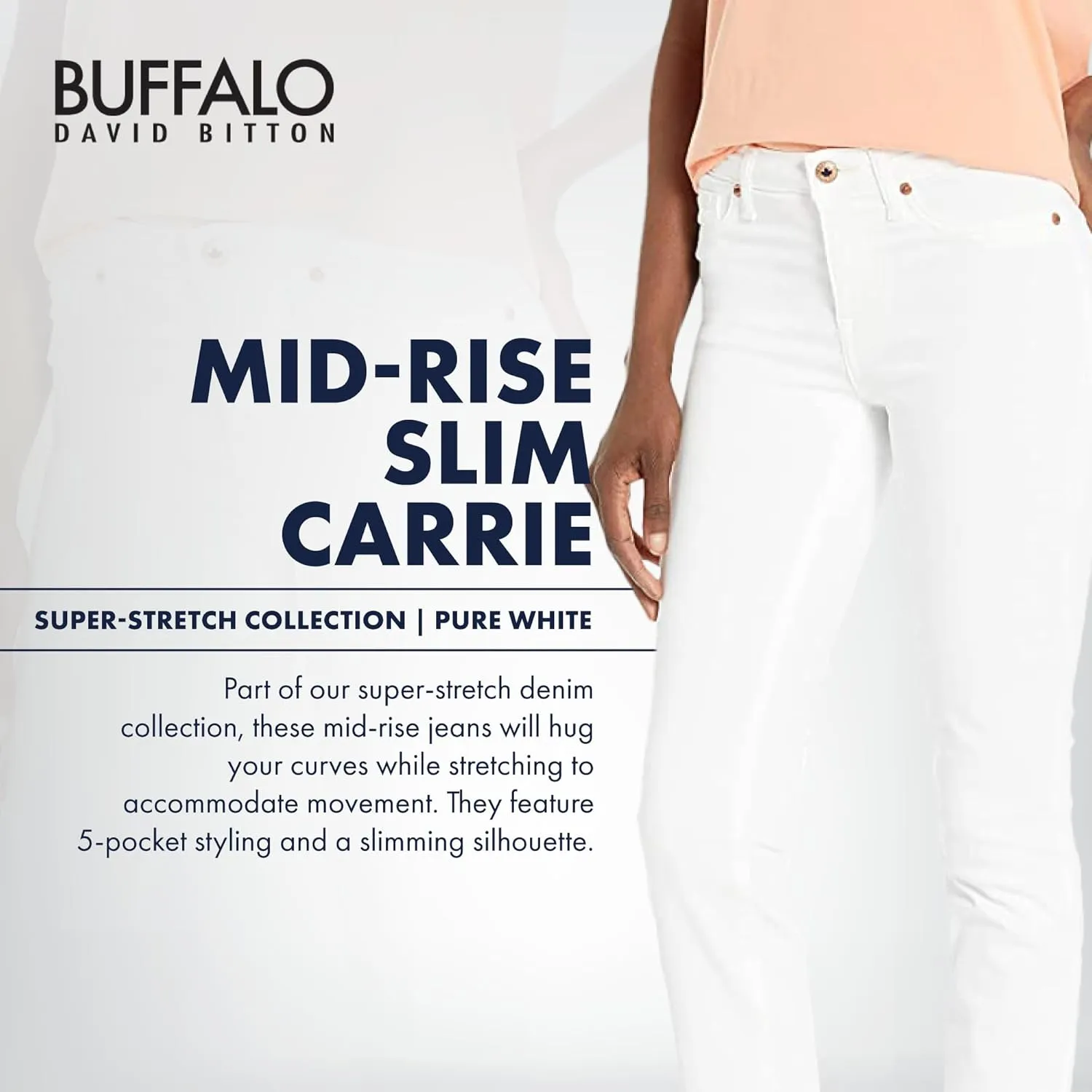 Buffalo David Bitton Women's Carrie Mid Rise Slim Jeans