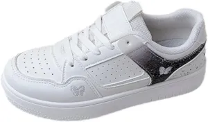 Butterfly Embroidered Low-Top Chunky Sneakers for Women & Girls - Retro Y2K Cute Shoes with Breathable Cushioning, Perfect for Beach Travel & Back to School, Comfy Streetwear, Trendy Minimalist