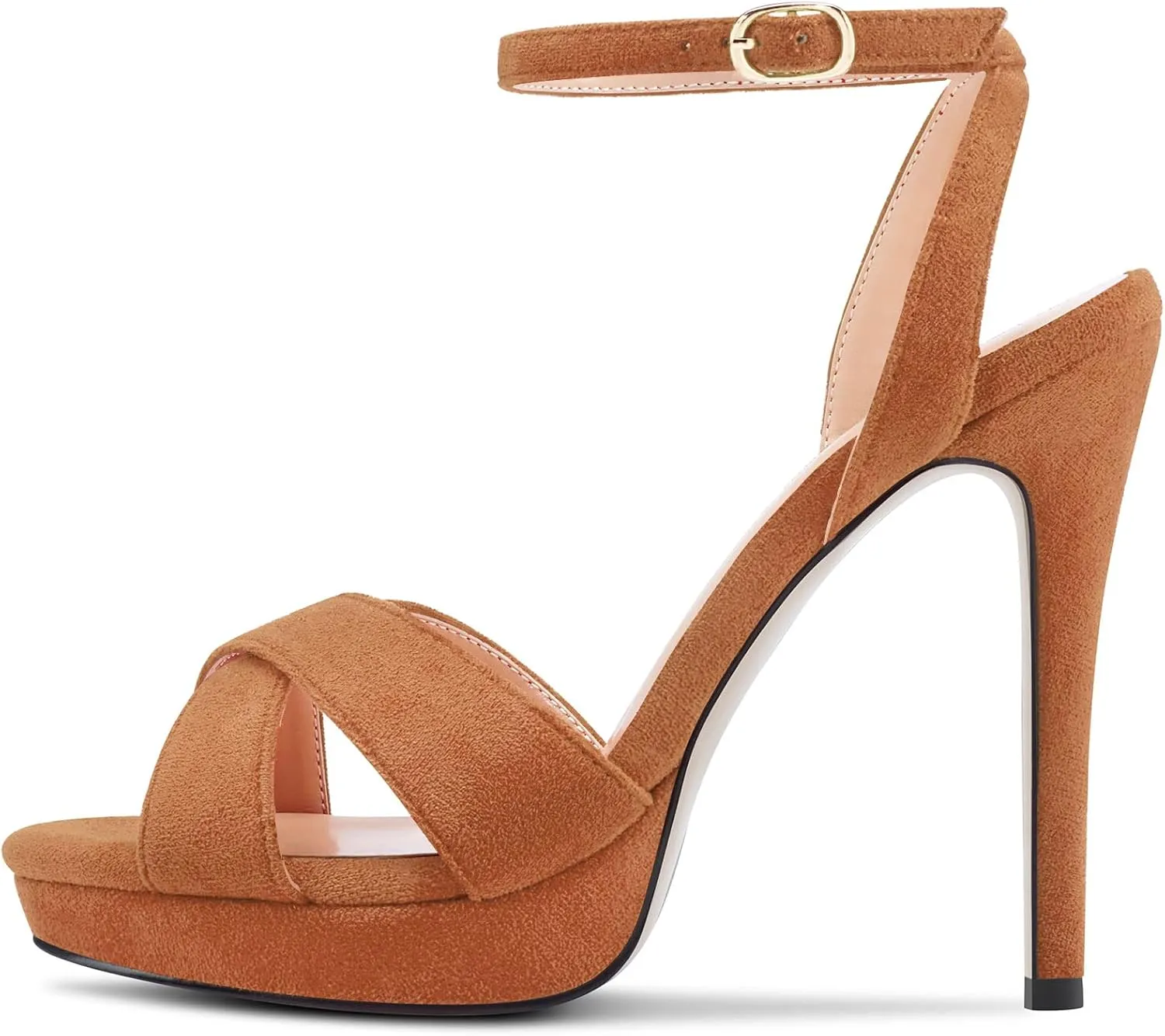 Castamere Women Stiletto High Platform Heel Peep Open Toe Ankle Strap Sandals Wedding Prom 4.7 Inches Heels