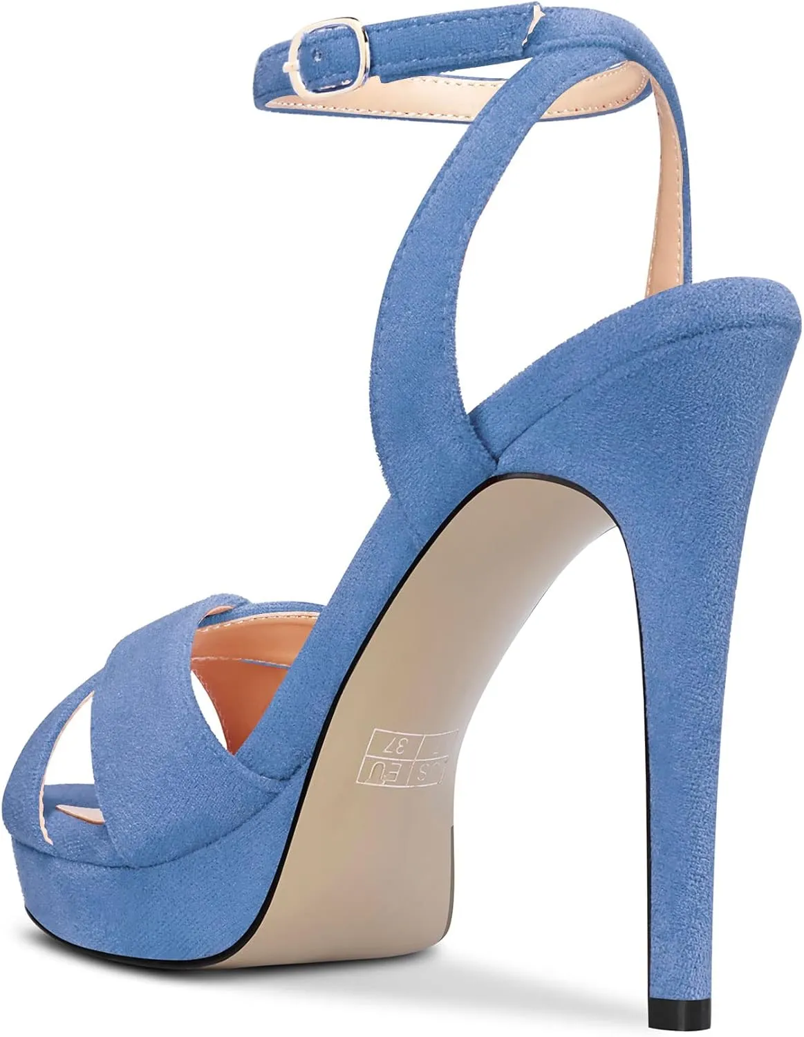Castamere Women Stiletto High Platform Heel Peep Open Toe Ankle Strap Sandals Wedding Prom 4.7 Inches Heels