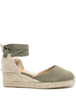 Castaner Green Espadrilles: Flat Women's Shoes