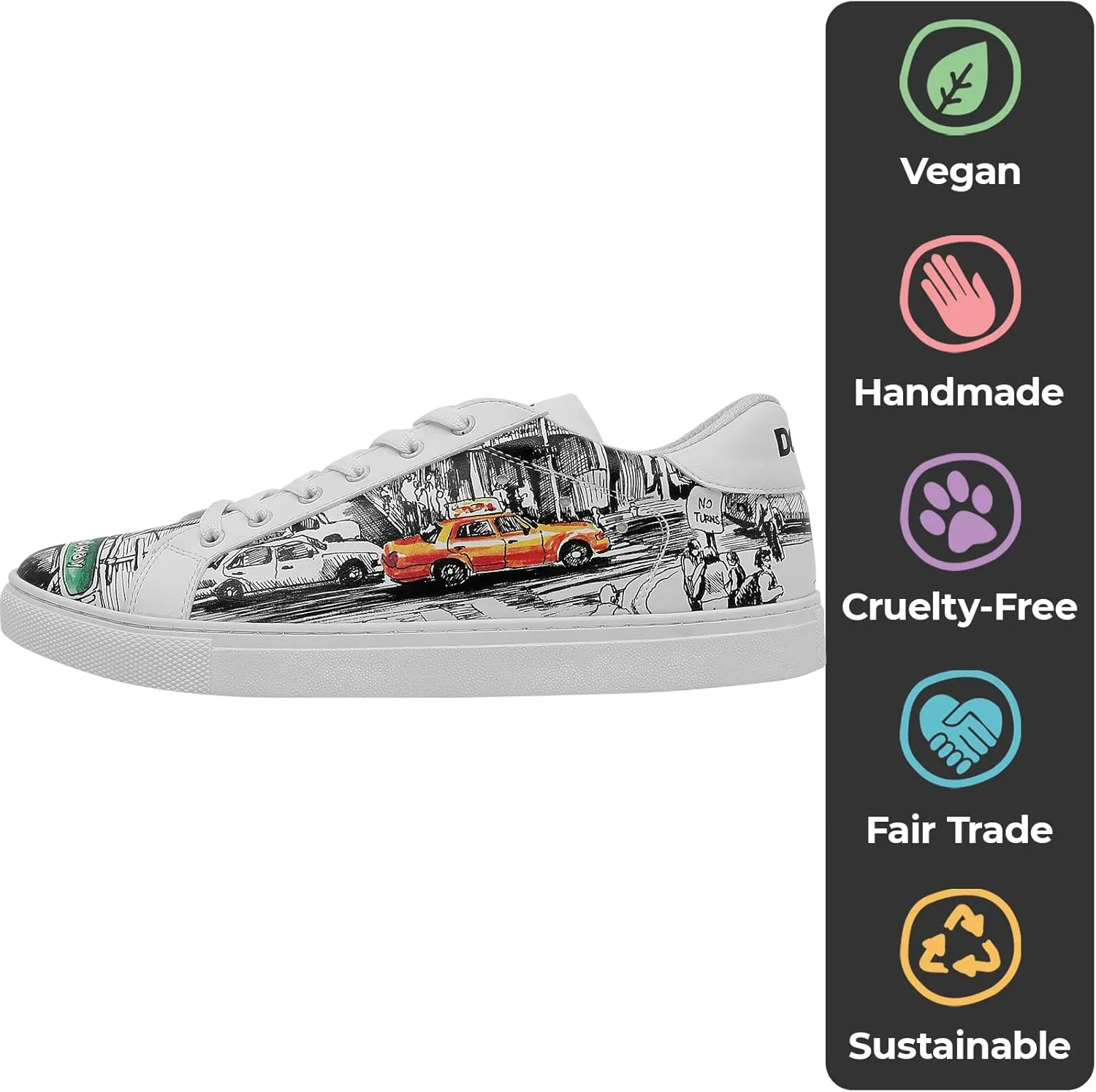 Casual Sneakers for Men - Vegan Leather and Unique Design Walking Sneakers for Men