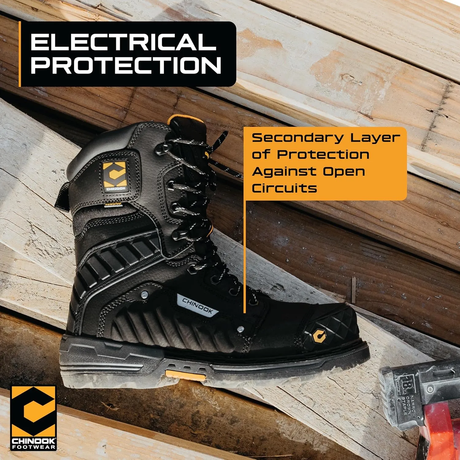 Chinook Footwear Scorpion 9" Composite Toe Industrial & Construction Waterproof Work Boots
