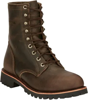 Chippewa Men's Classic 2.0 8" Leather Lace Up Work Boot - Soft Toe Lace Up Boot - Durable Vibram Sole