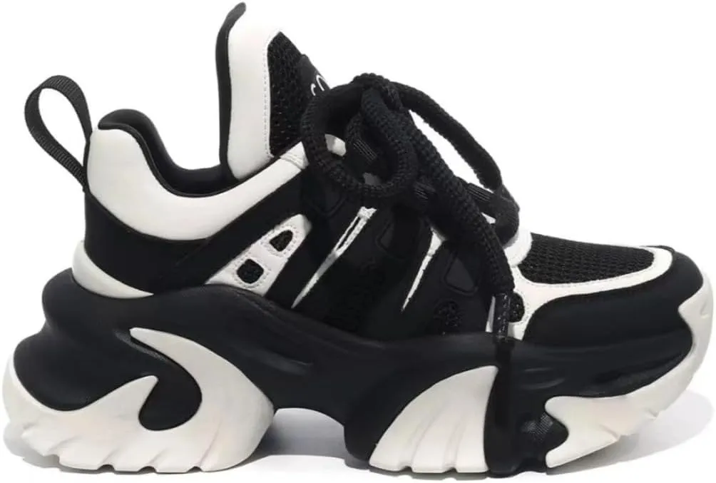 Chunky Sneakers for Women & Girls Walking Shoes with 2.4-Inch Thick Sole - Comfortable & Lightweight