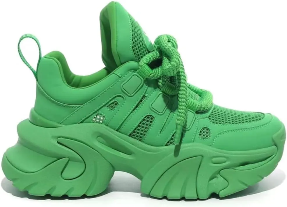 Chunky Sneakers for Women & Girls Walking Shoes with 2.4-Inch Thick Sole - Comfortable & Lightweight