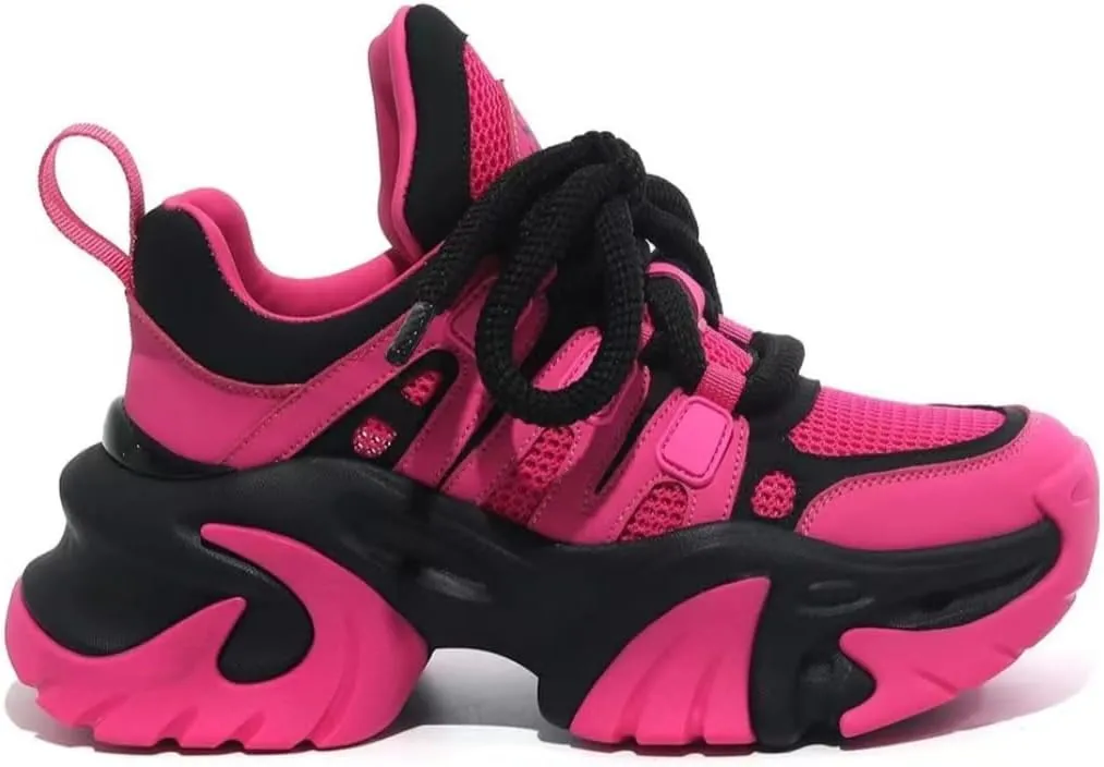 Chunky Sneakers for Women & Girls Walking Shoes with 2.4-Inch Thick Sole - Comfortable & Lightweight