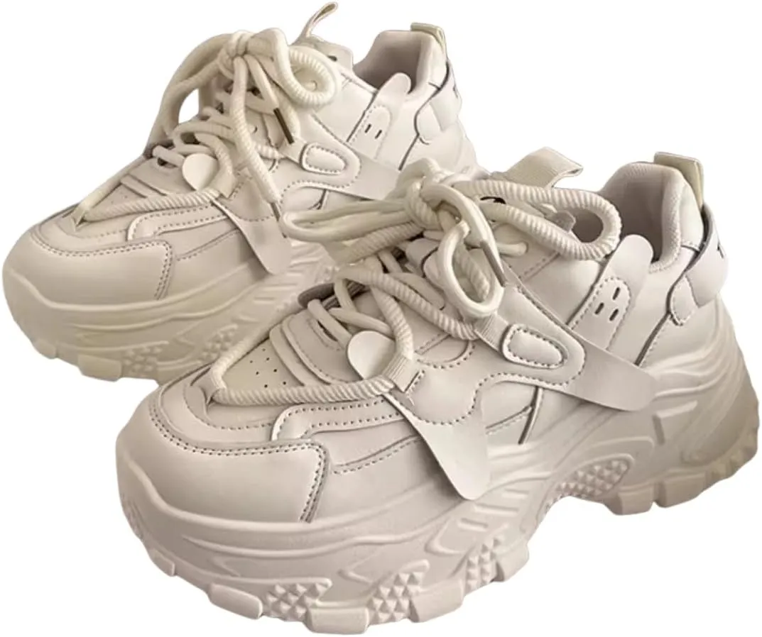 Chunky Sneakers for Women Height-Increasing Platform Casual Dad Shoes Comfortable Wedge Walking Sport Sneakers