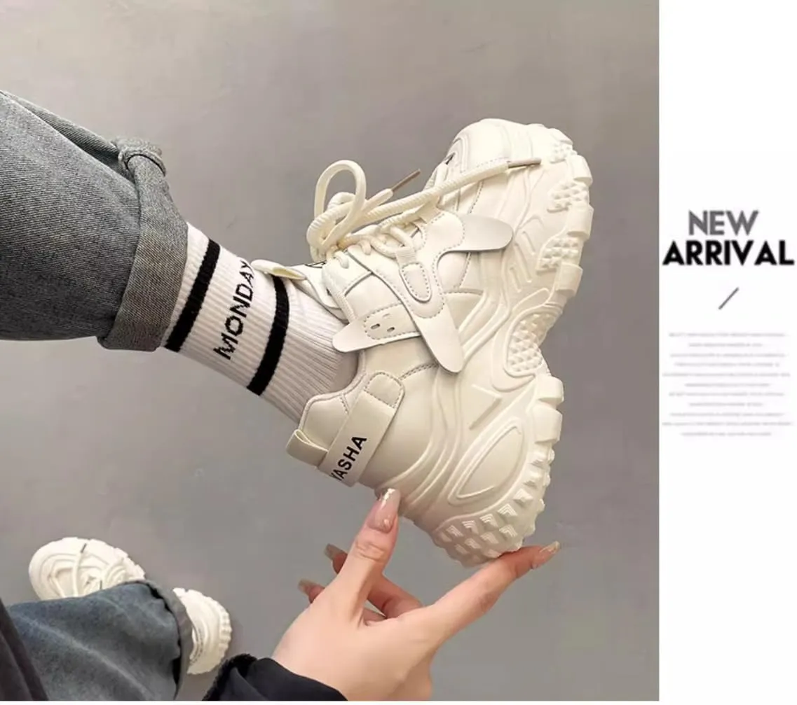 Chunky Sneakers for Women Height-Increasing Platform Casual Dad Shoes Comfortable Wedge Walking Sport Sneakers