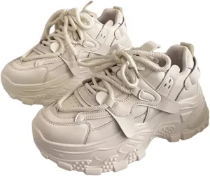 Chunky Sneakers for Women Height-Increasing Platform Casual Dad Shoes Comfortable Wedge Walking Sport Sneakers
