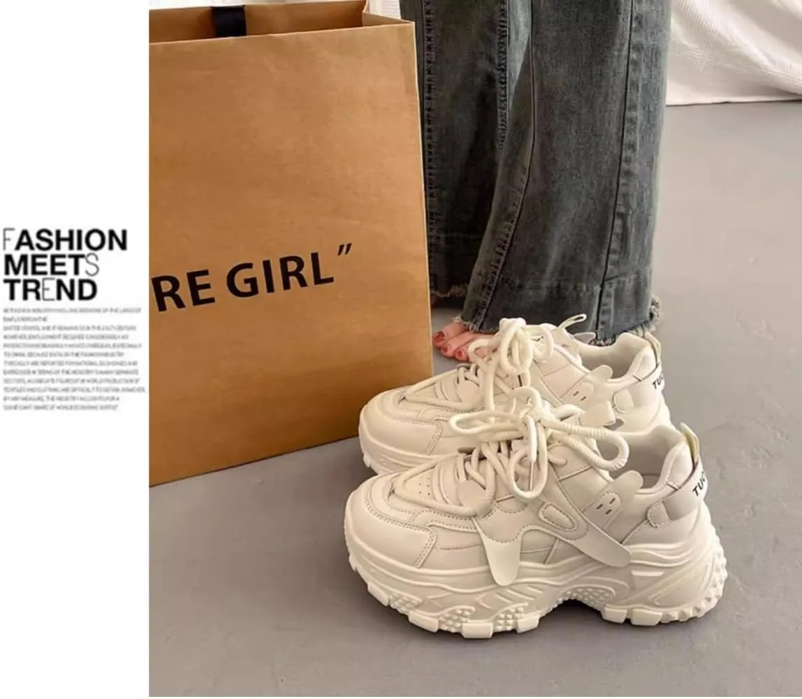 Chunky Sneakers for Women Height-Increasing Platform Casual Dad Shoes Comfortable Wedge Walking Sport Sneakers