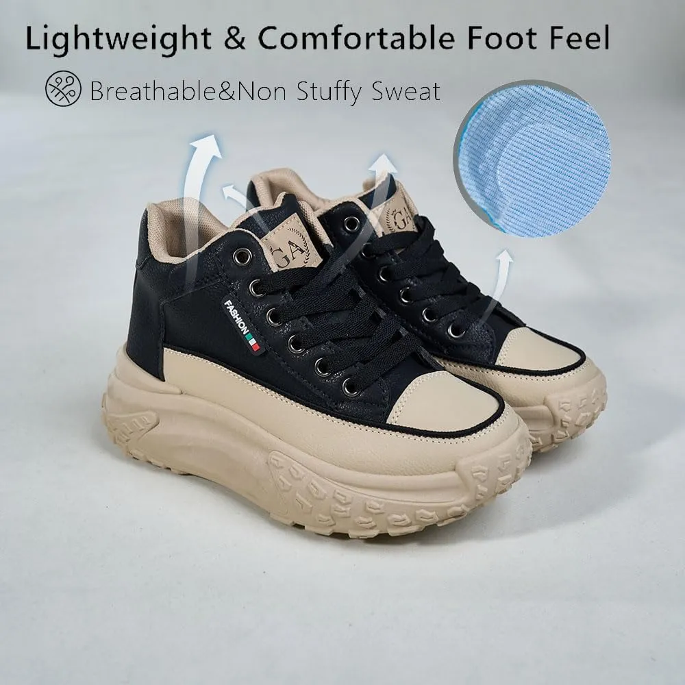 Chunky Sneakers for Women,Platform White Mesh Dad Walking Shoes,Comfortable Breathable Casual Fashion Running Shoes