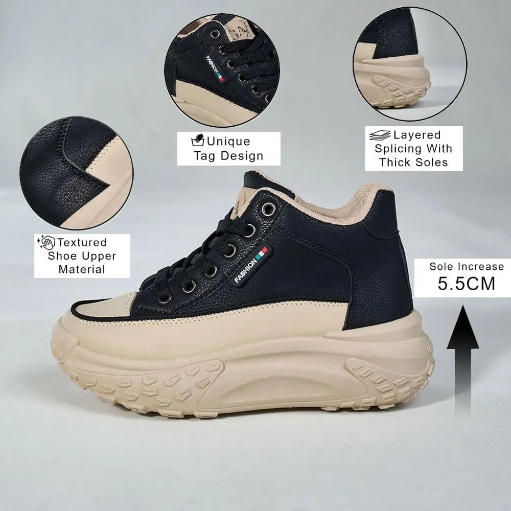 Chunky Sneakers for Women,Platform White Mesh Dad Walking Shoes,Comfortable Breathable Casual Fashion Running Shoes