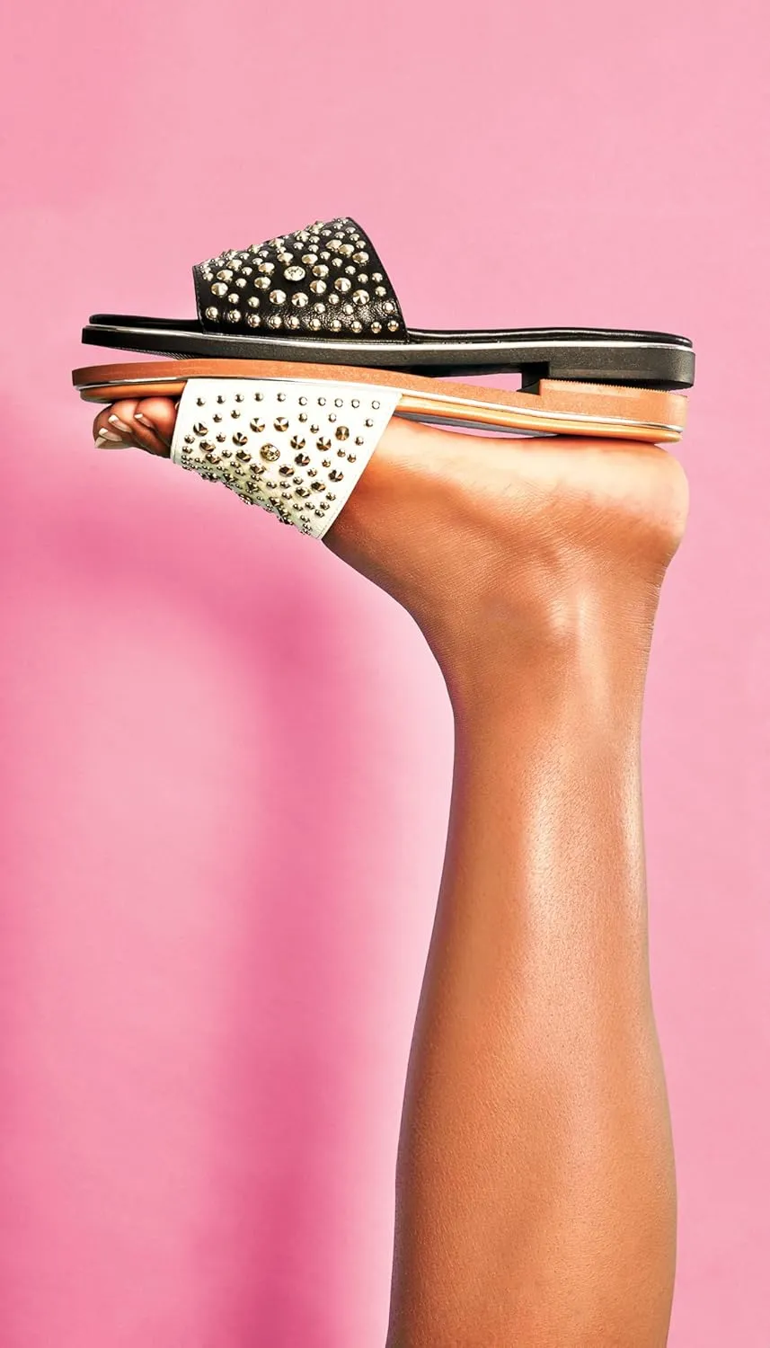 Corkys Footwear Hey Girl Womens Bail Money Sandal - Featuring a Studded Wide Strap With Elastic Gore, Metallic Rand Around the Bottom, and Cushioned Insoles