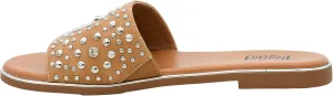 Corkys Footwear Hey Girl Womens Bail Money Sandal - Featuring a Studded Wide Strap With Elastic Gore, Metallic Rand Around the Bottom, and Cushioned Insoles