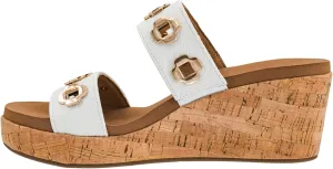 Corkys Footwear Hi Tide Double Strap 2.5-Inch Wedge - Featuring Two Metal-Accented Straps, A Cushioned EVA Insole For All Day Wear, Easy and Convenient Slip-On design