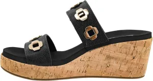 Corkys Footwear Hi Tide Double Strap 2.5-Inch Wedge - Featuring Two Metal-Accented Straps, A Cushioned EVA Insole For All Day Wear, Easy and Convenient Slip-On design