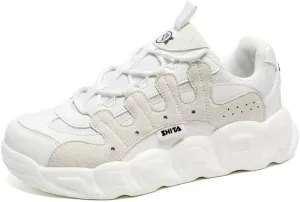 Couple Daddy Shoes Breathable of All Matching Thick Sole Single Shoes Trend Casual Shoes (White, Big Kid, Men, 11, Numeric, US Footwear Size System, Medium)